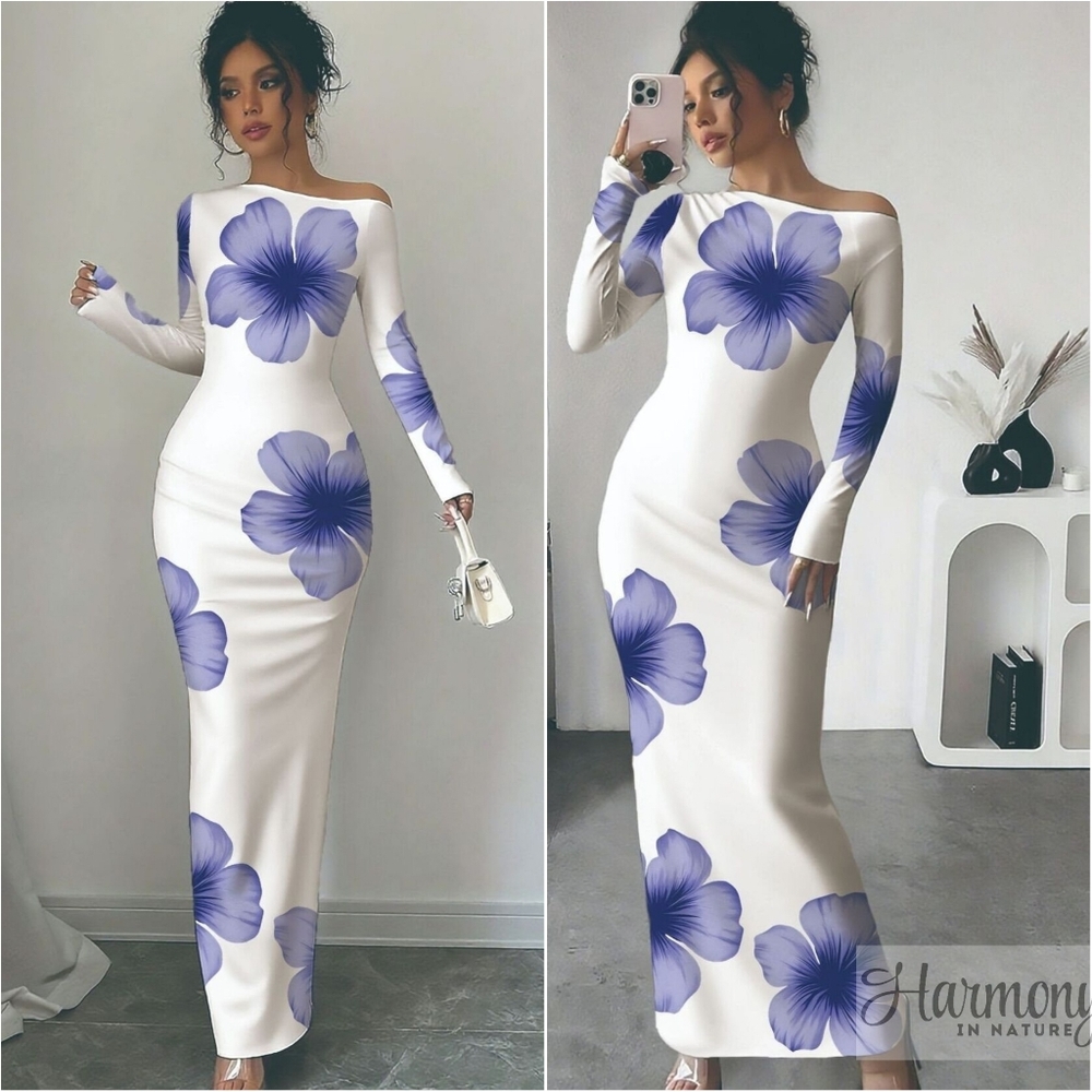 Neriah One-Shoulder Maxi Dress - Purple